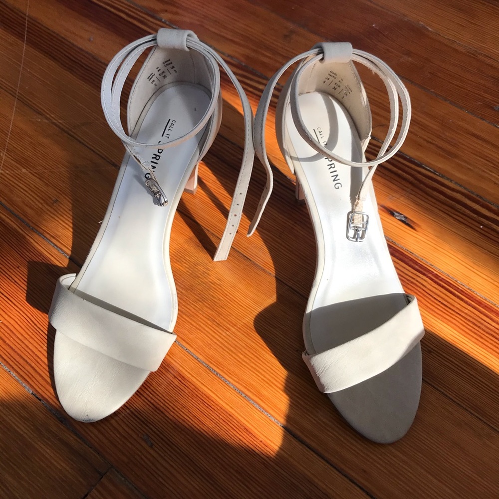 Bone/Off White Call It Spring Thin Strap Heels